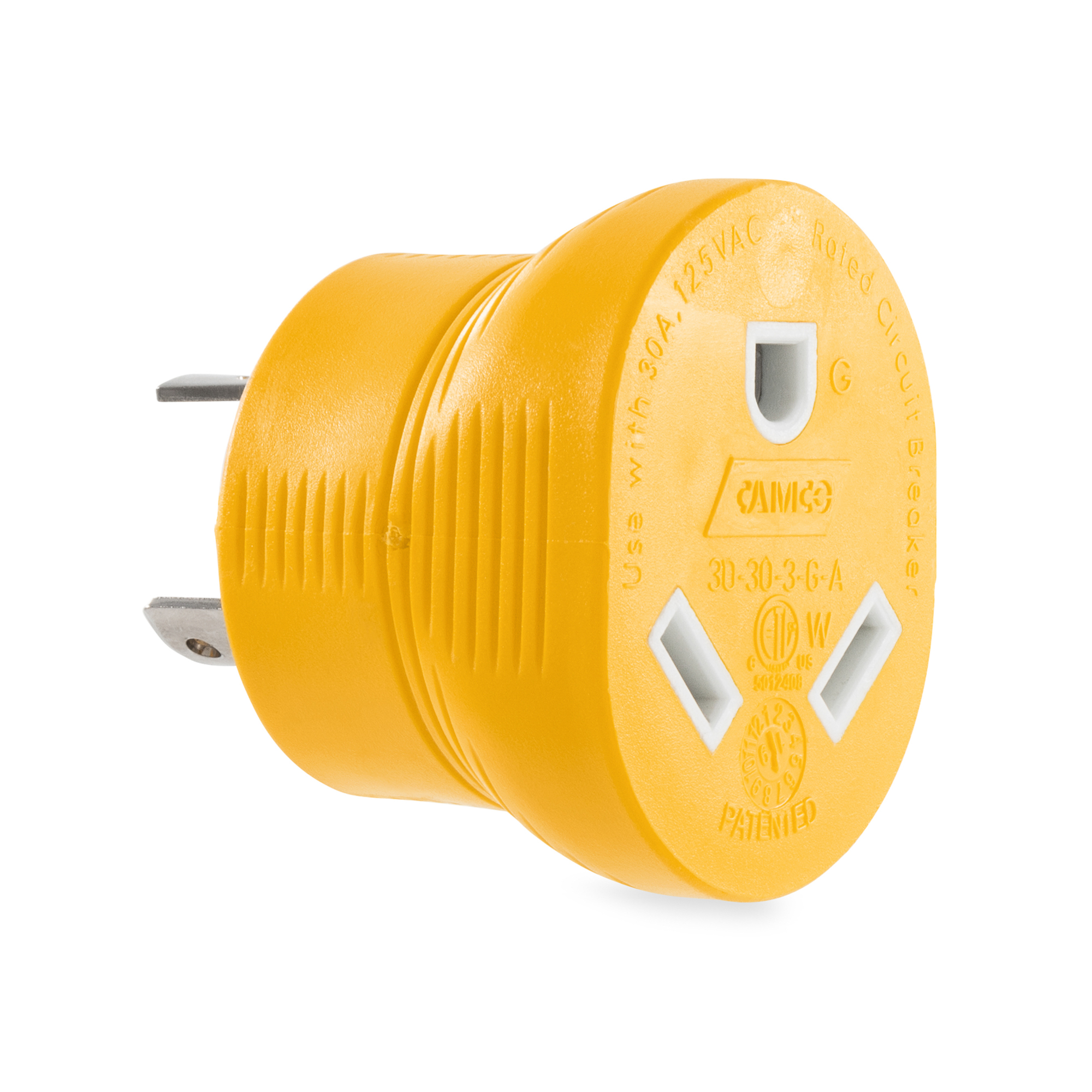 Power Grip Generator Adapter, 30AM 3-Prong, 125V/3750W, cETLus